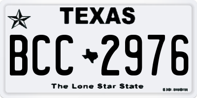 TX license plate BCC2976