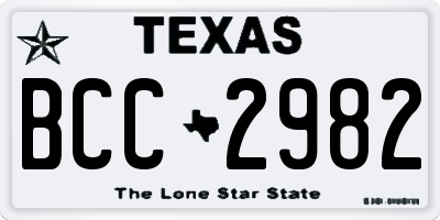 TX license plate BCC2982