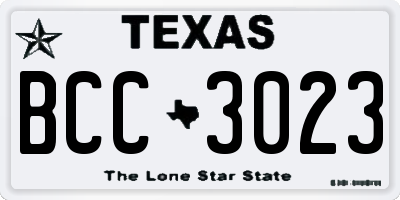 TX license plate BCC3023