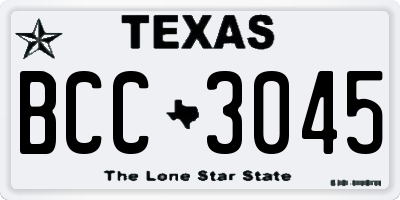 TX license plate BCC3045