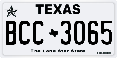 TX license plate BCC3065