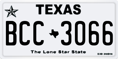 TX license plate BCC3066