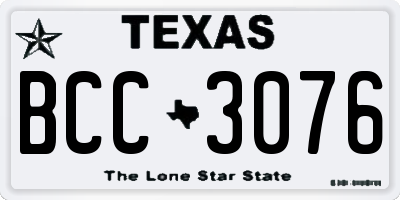 TX license plate BCC3076