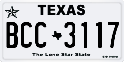 TX license plate BCC3117