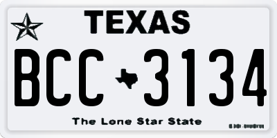 TX license plate BCC3134