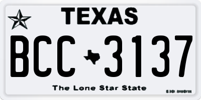 TX license plate BCC3137