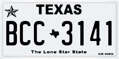 TX license plate BCC3141