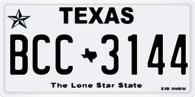 TX license plate BCC3144