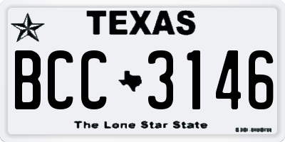 TX license plate BCC3146