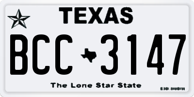 TX license plate BCC3147