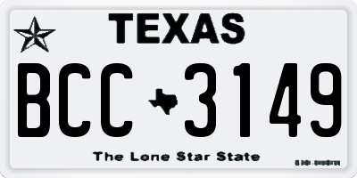 TX license plate BCC3149