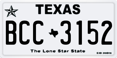 TX license plate BCC3152