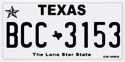 TX license plate BCC3153