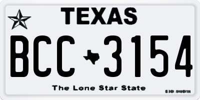 TX license plate BCC3154