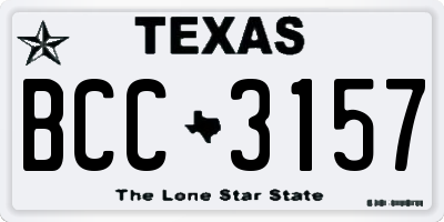 TX license plate BCC3157