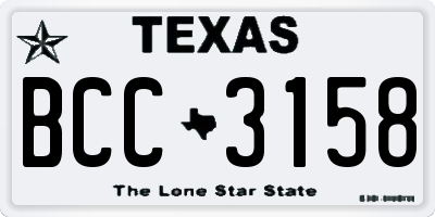 TX license plate BCC3158