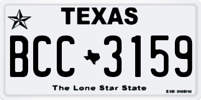 TX license plate BCC3159