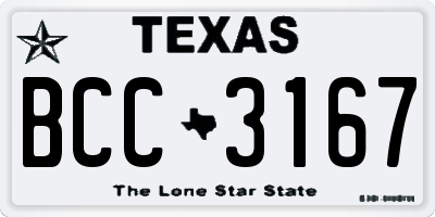 TX license plate BCC3167