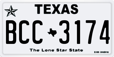 TX license plate BCC3174