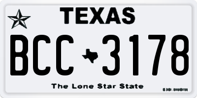 TX license plate BCC3178