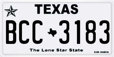TX license plate BCC3183