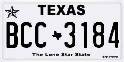 TX license plate BCC3184