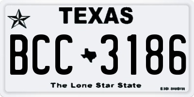 TX license plate BCC3186
