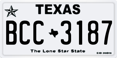 TX license plate BCC3187