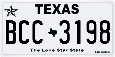 TX license plate BCC3198