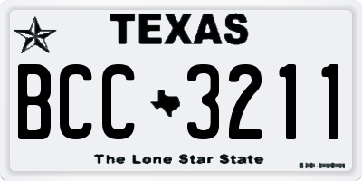 TX license plate BCC3211