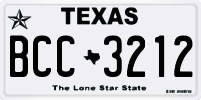 TX license plate BCC3212