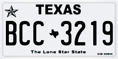 TX license plate BCC3219