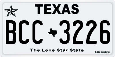 TX license plate BCC3226