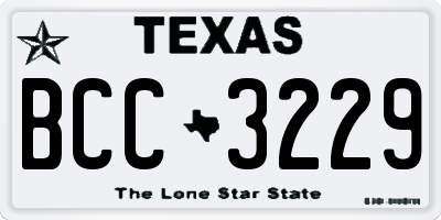 TX license plate BCC3229