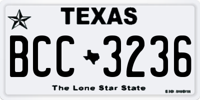 TX license plate BCC3236