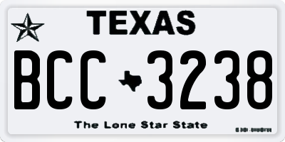 TX license plate BCC3238