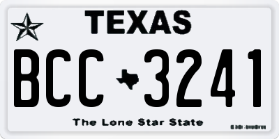 TX license plate BCC3241