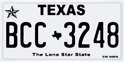 TX license plate BCC3248