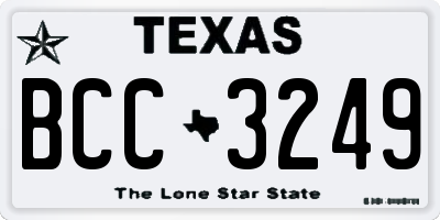 TX license plate BCC3249