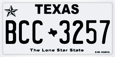 TX license plate BCC3257