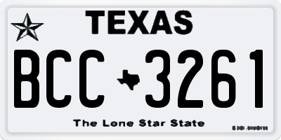 TX license plate BCC3261