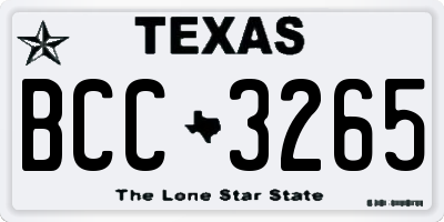 TX license plate BCC3265