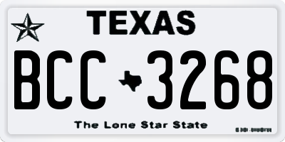TX license plate BCC3268