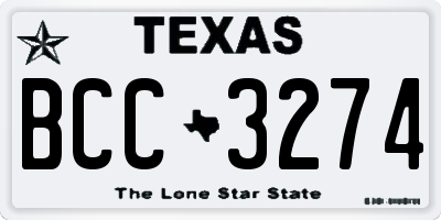 TX license plate BCC3274