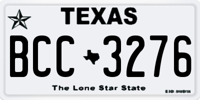 TX license plate BCC3276