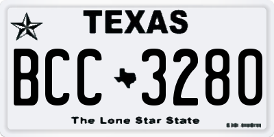 TX license plate BCC3280