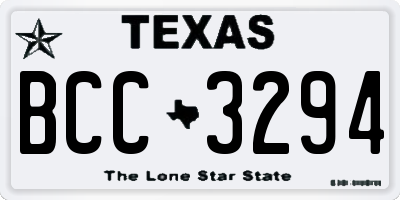 TX license plate BCC3294