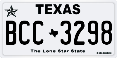 TX license plate BCC3298