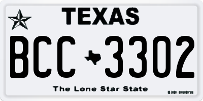 TX license plate BCC3302