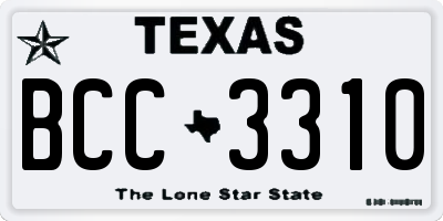 TX license plate BCC3310